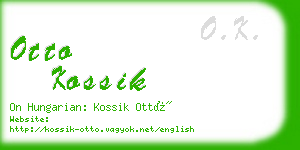 otto kossik business card
